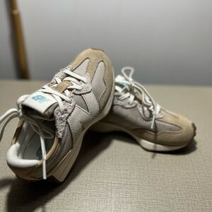 New Balance Tan and White Athletic Shoes